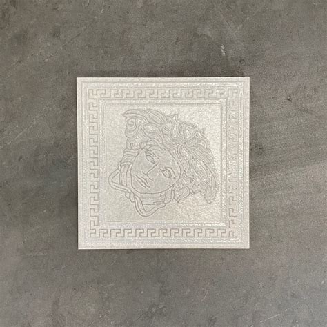 Versace Ceramics Greek Tozzetto Bianco Porcelain Decor Tile 